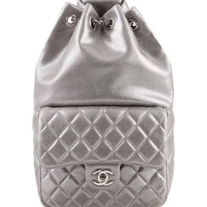 Chanel silver backpack